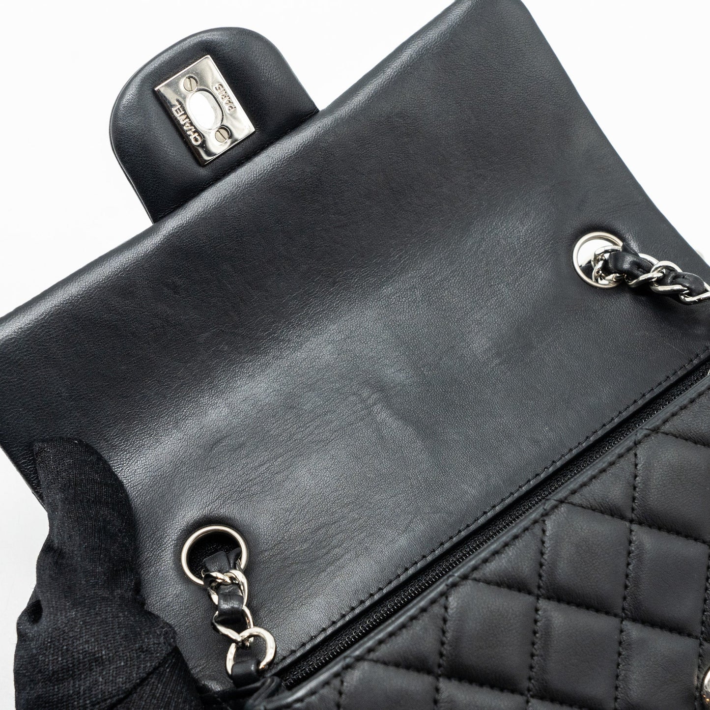 Chanel Classic Mini Rectangular Flap Bag Lambskin Black SHW