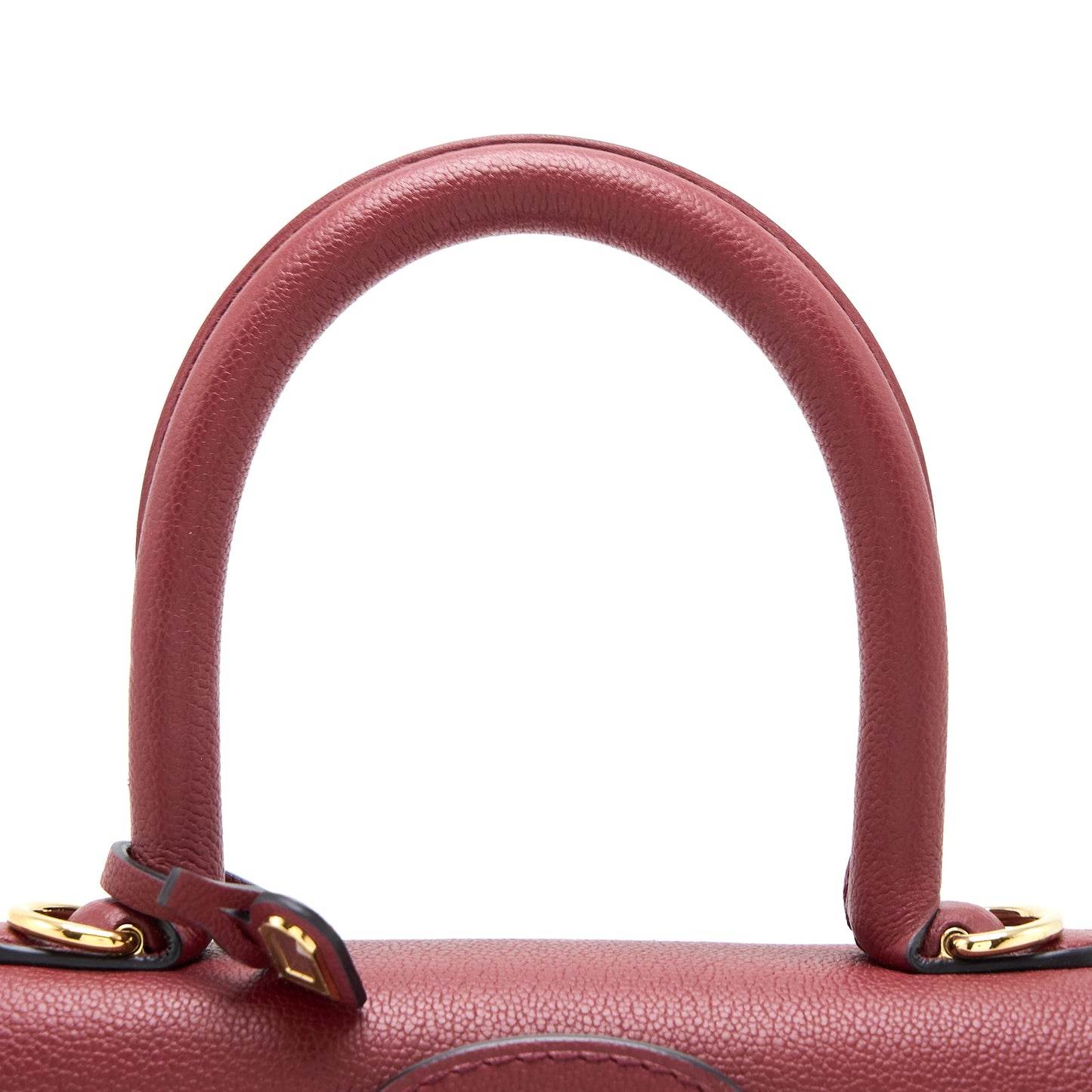 Delvaux Mini Brilliant Bag Grained Calfskin Burgundy GHW