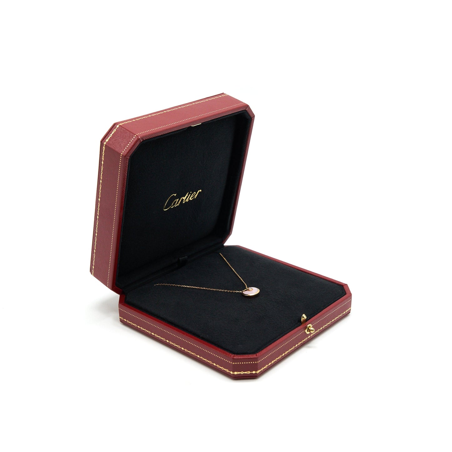 Cartier Amulette De Cartier Pink Opal With Diamond Pink-Gold Necklace