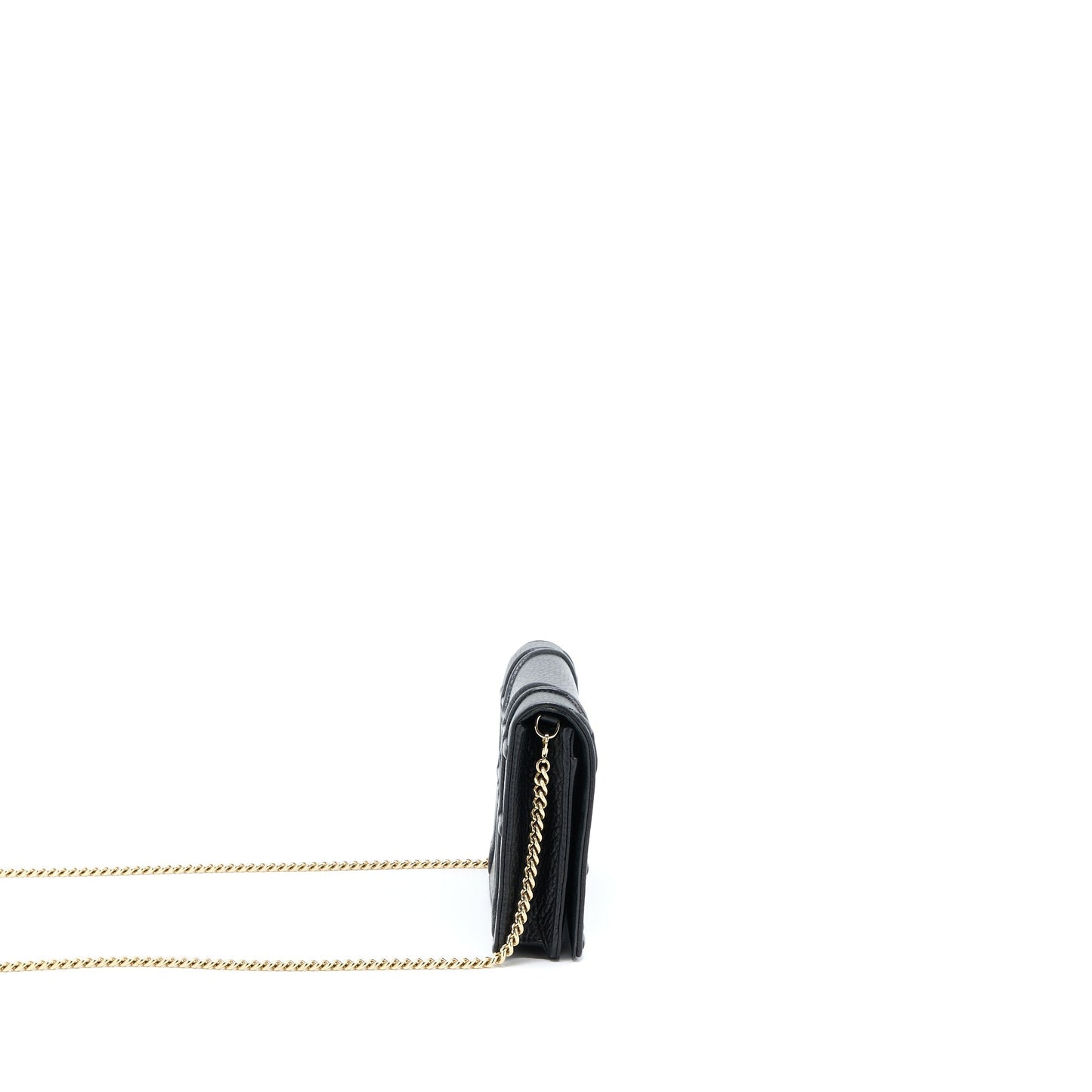 Luxury Dior Luxury Diorama Wallet On Chain Grained Calfskin Black LGHW