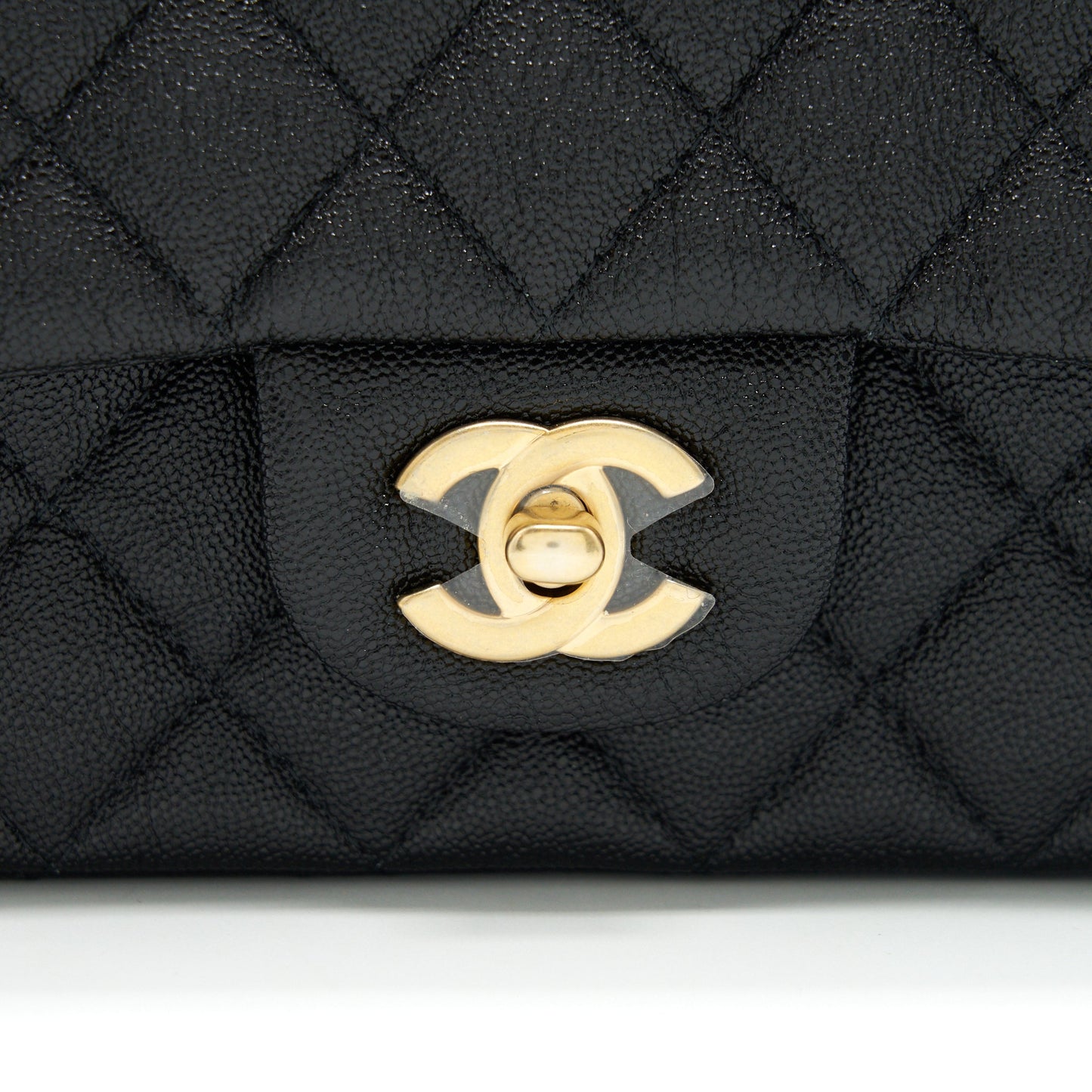 Chanel Rectangular Mini Top Handle Flap Bag granied calfskin black GHW