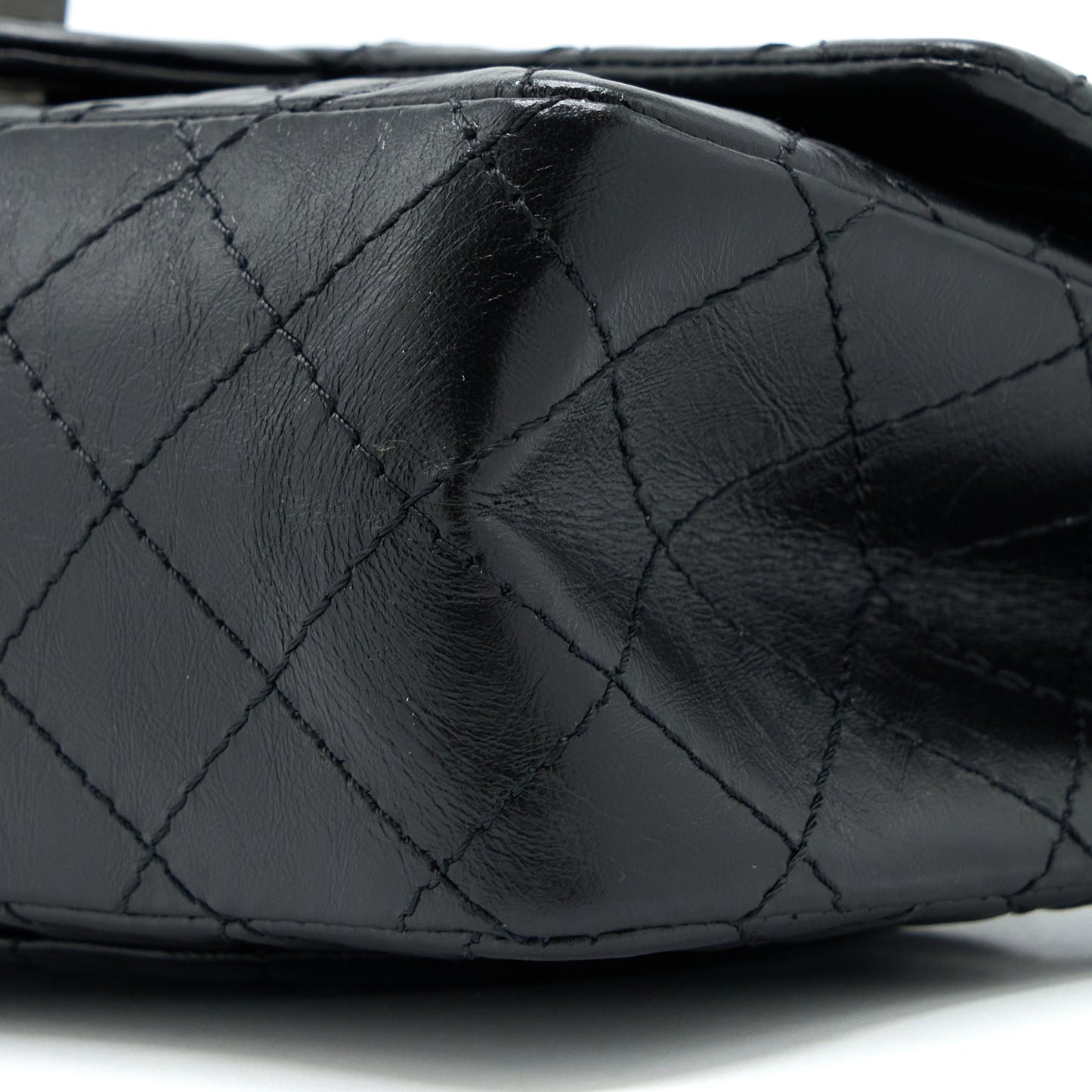 Chanel Small 2.55 Reissue Flap Bag Aged Calfskin So Black with Black Hardware (Microchip)