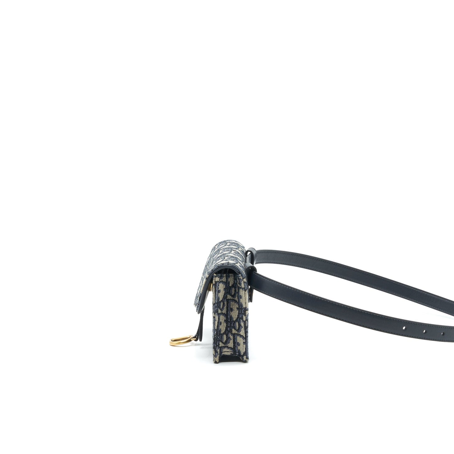 Luxury Dior Saddle Belt Pouch Blue Oblique Jacquard