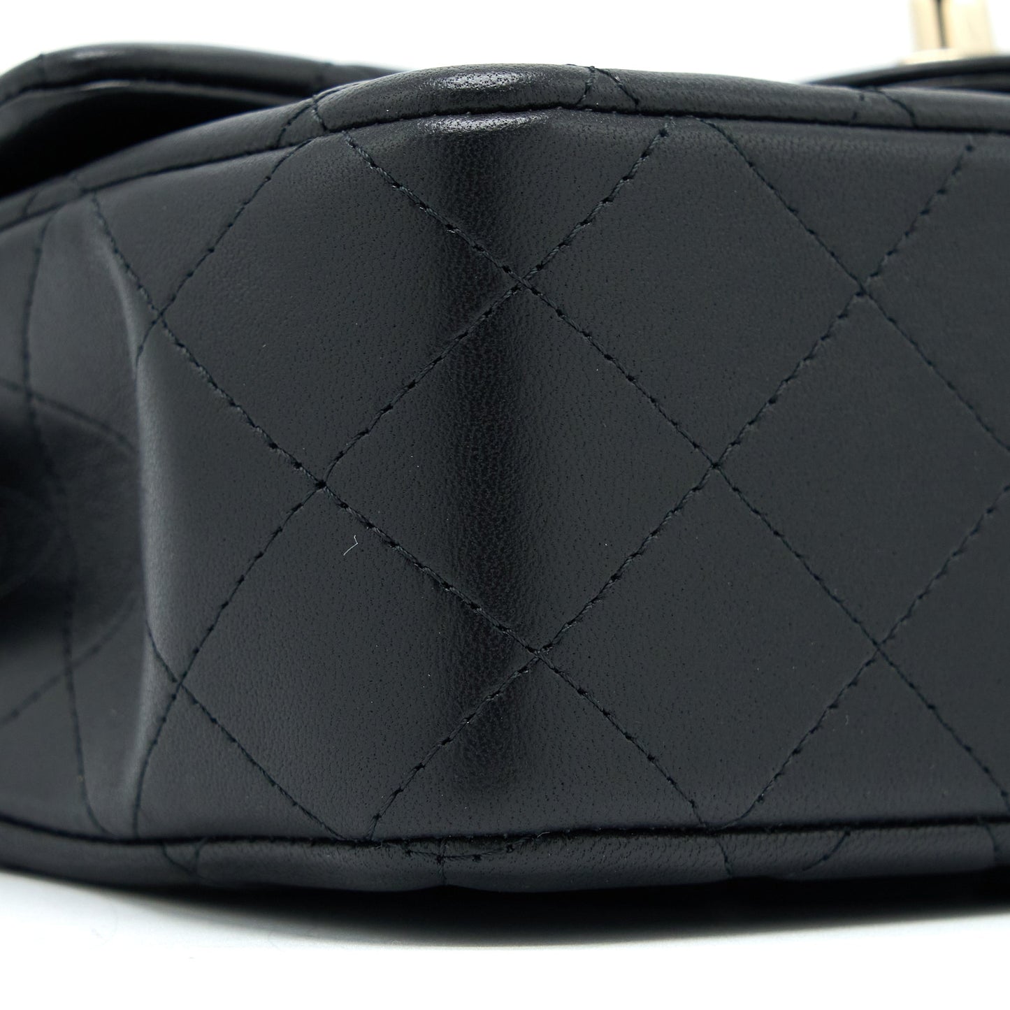 Chanel Top Handle Mini Rectangular Flap Bag Lambskin Black LGHW (Microchip)