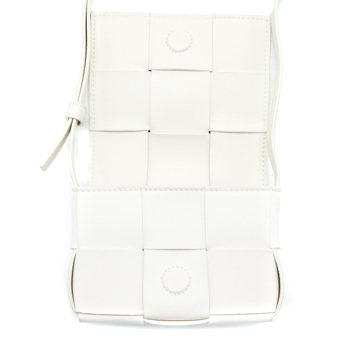 Bottega Veneta Mini Cassette Crossbody Bag Lambskin White