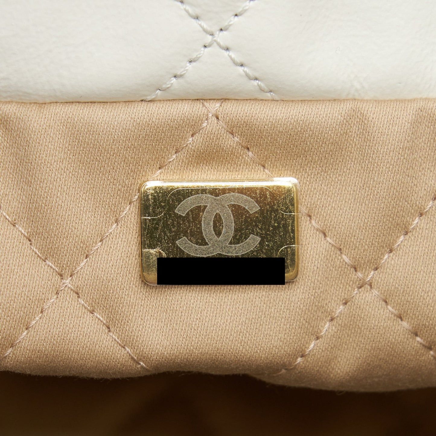 Chanel Medium 22 Bag Shiny Calfskin White GHW (Microchip)
