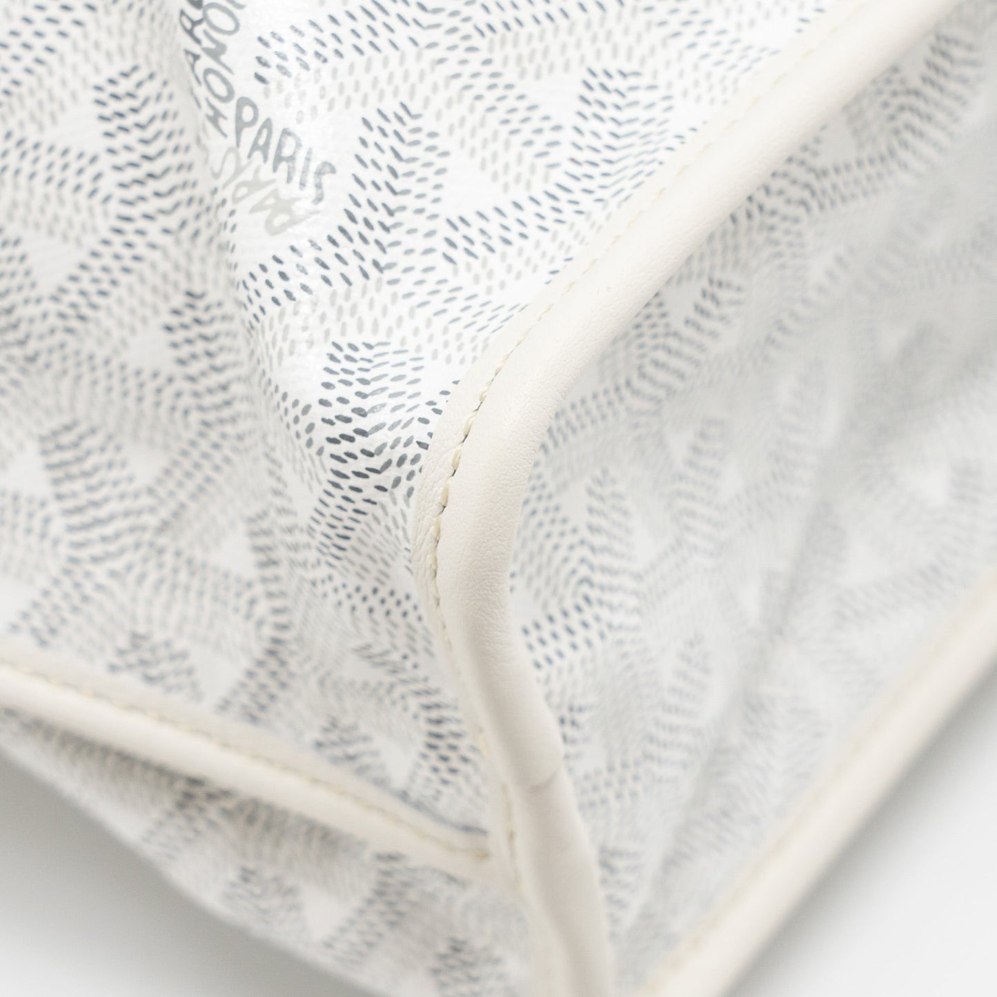 Goyard Mini Anjou Tote Bag Goyardine Canvas/Leather White SHW