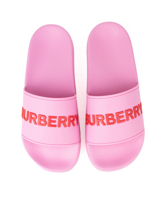 Burberry Logo Detail Pink Slides