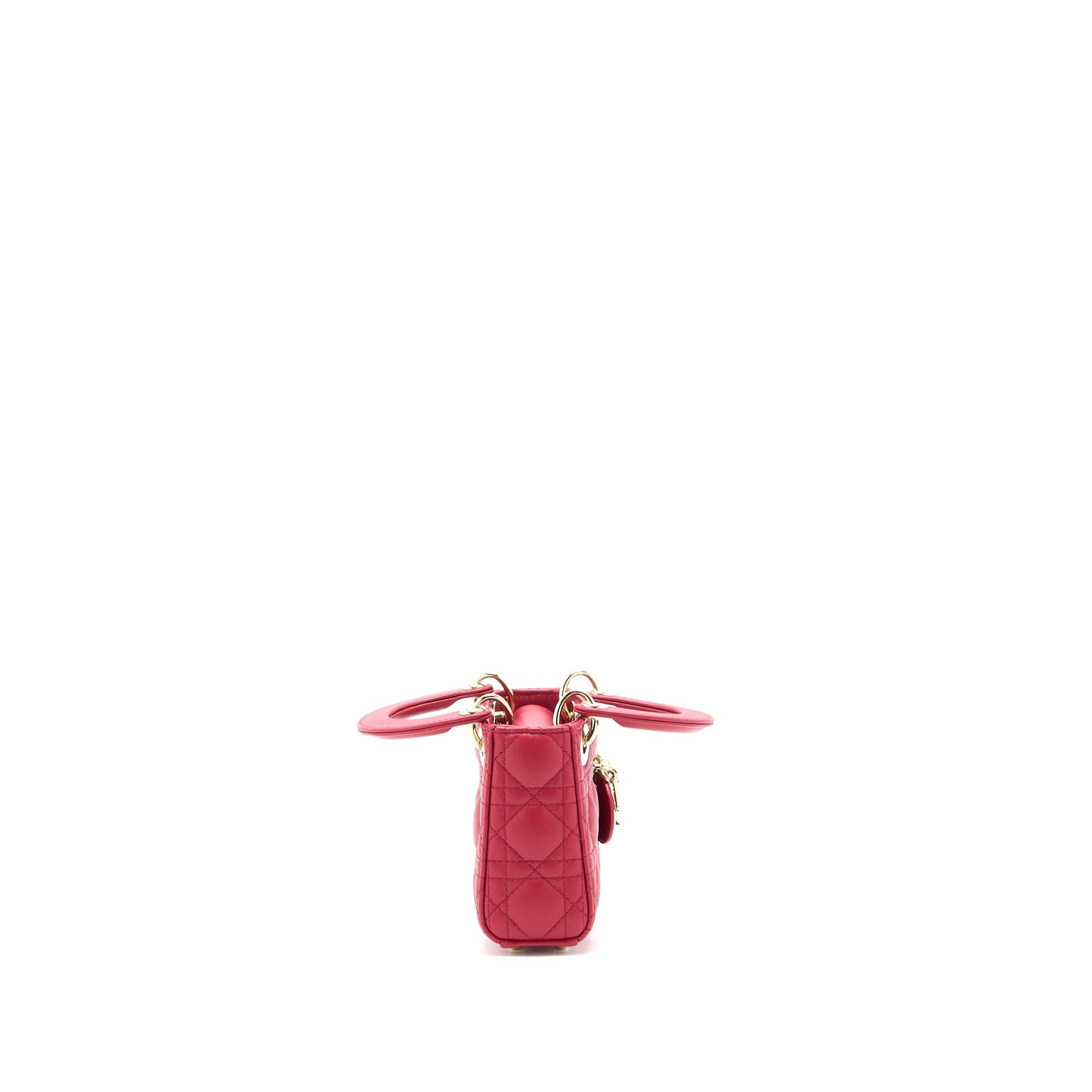 Luxury Dior Micro Lady Luxury Dior Bag Cannage Lambskin Red LGHW