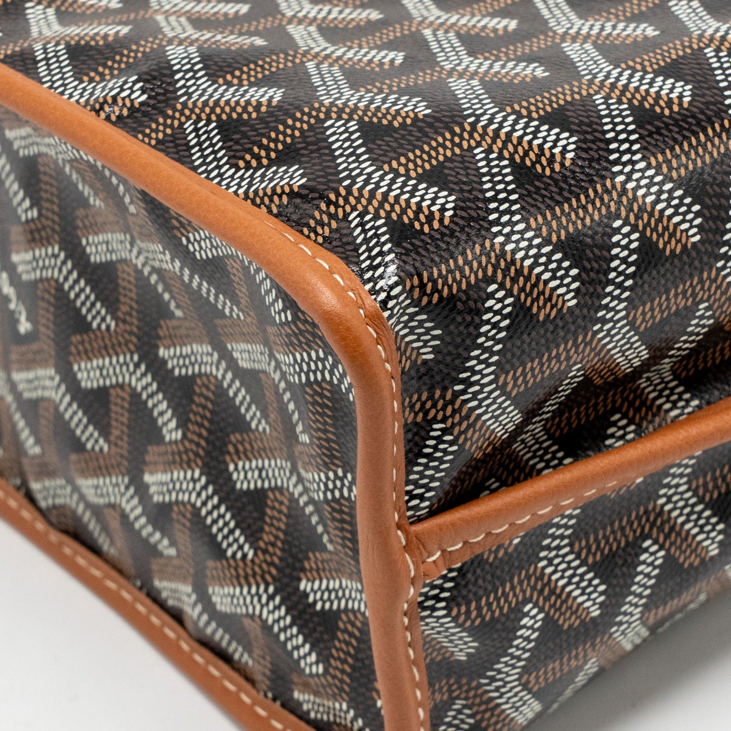 Goyard mini Anjou Tote goyardine canvas/calfskin tan SHW