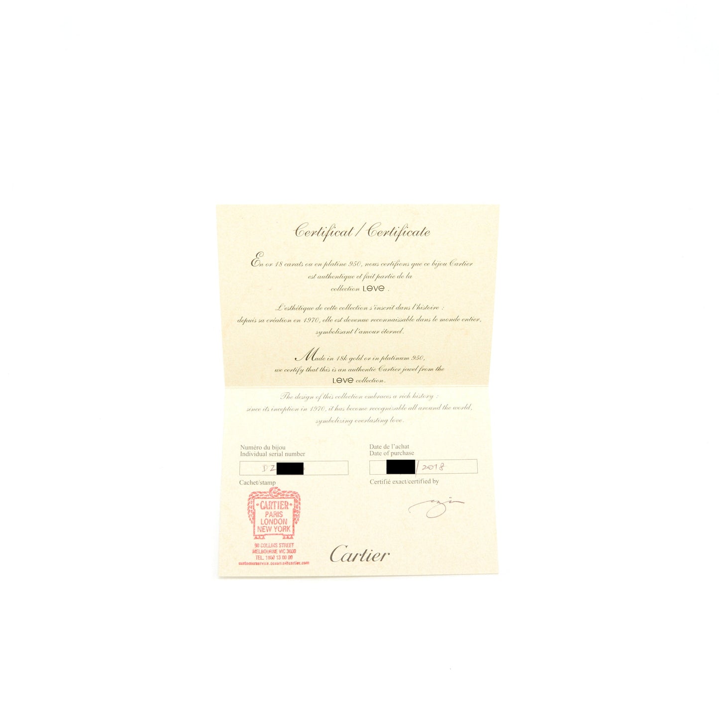 Cartier size 55 Rose Gold love ring