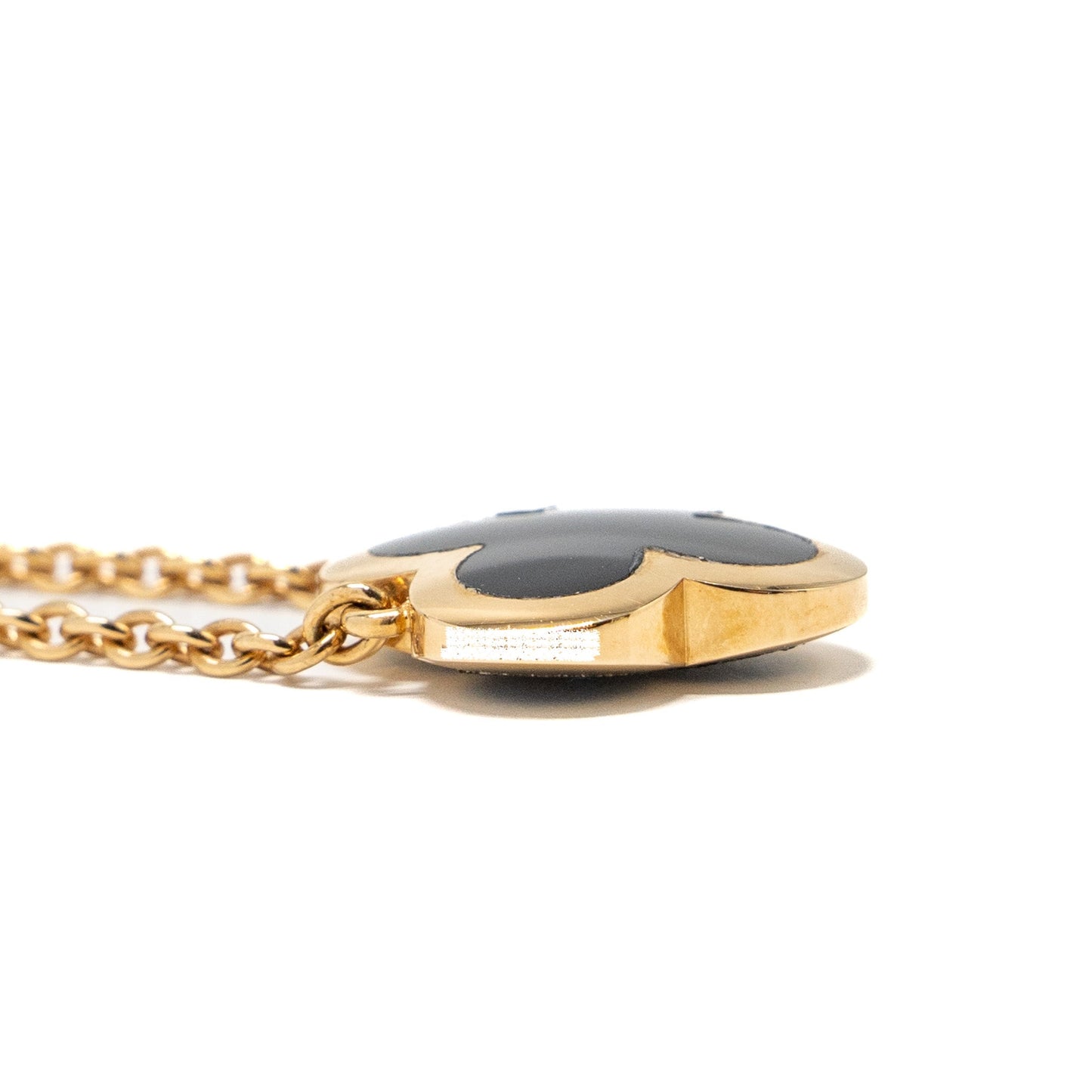Van Cleef and Arpels Pure Alhambra Pendant Onyx Yellow Gold