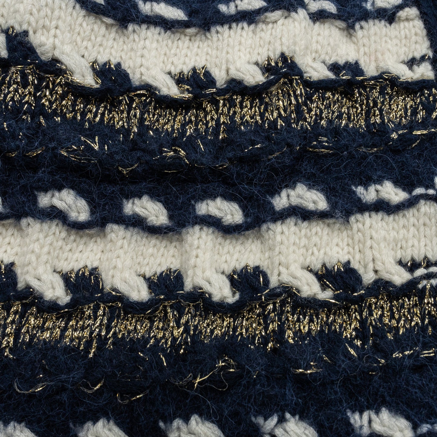 Chanel size 38 22B cardigan cashmere/ cotton / wool multicolour navy/ light blue/ white