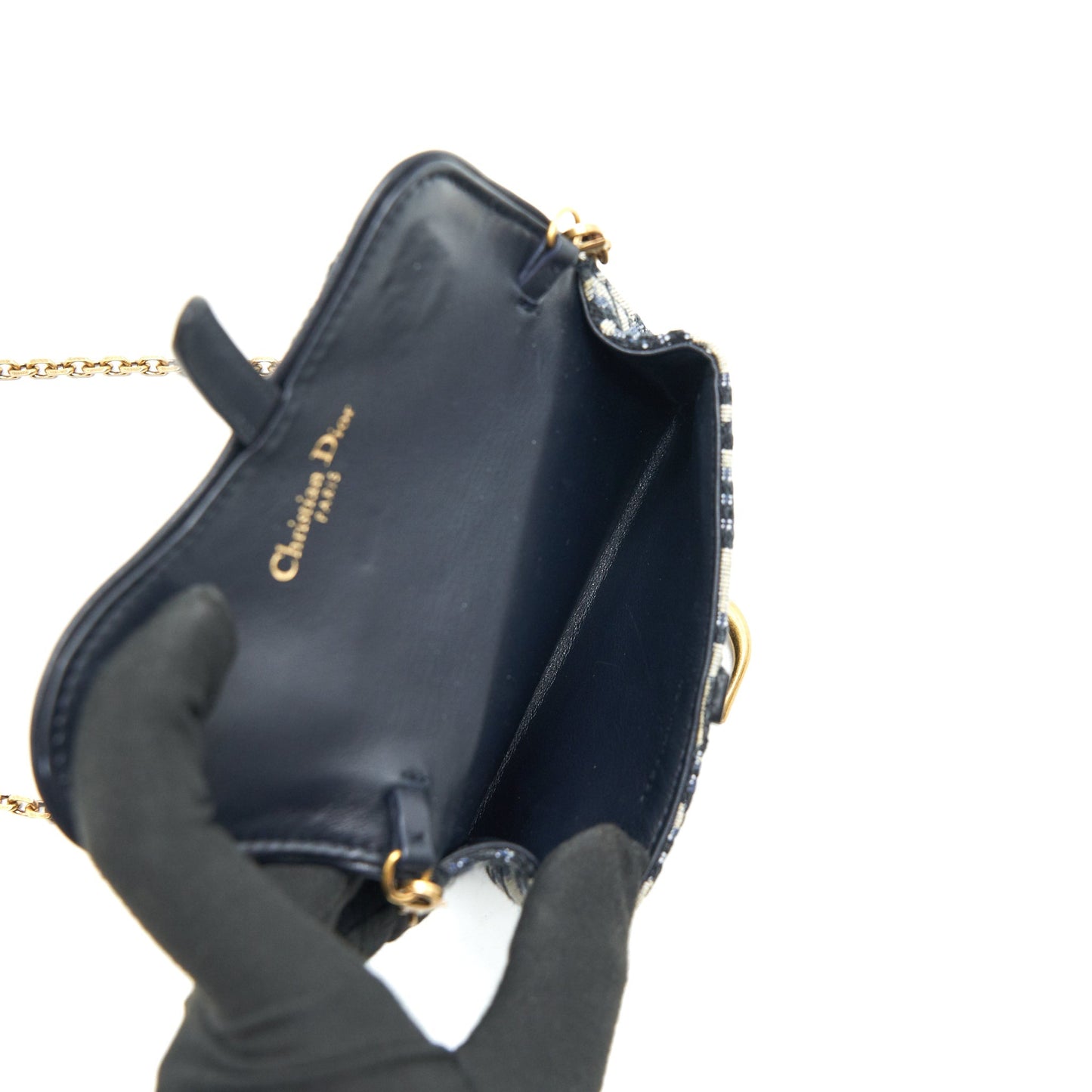 Luxury Dior Mini Saddle Pouch with Chain