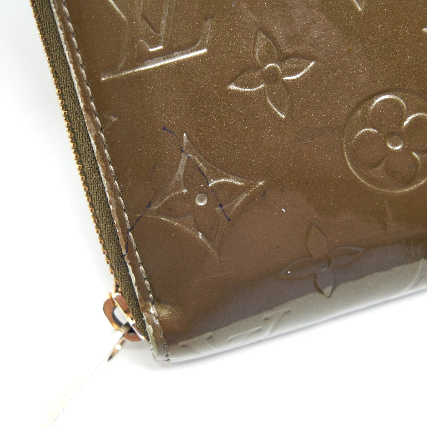 Louis Vuitton Zippy Wallet in Patent Leather Brown