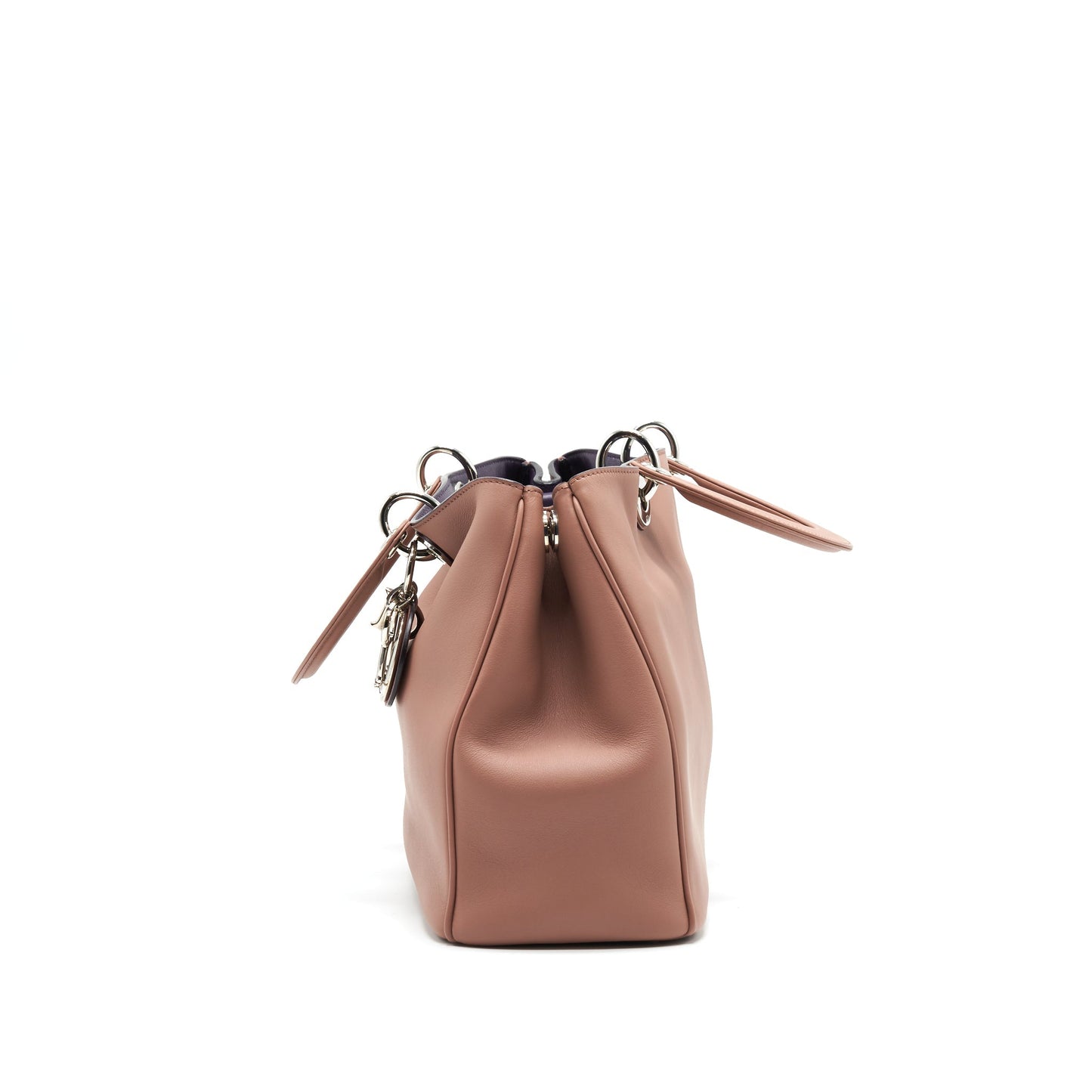 CHRISTIAN Luxury Dior SMALL Luxury DiorISSIMO BAG DUSTY PINK/ PURPLER WITH SHW