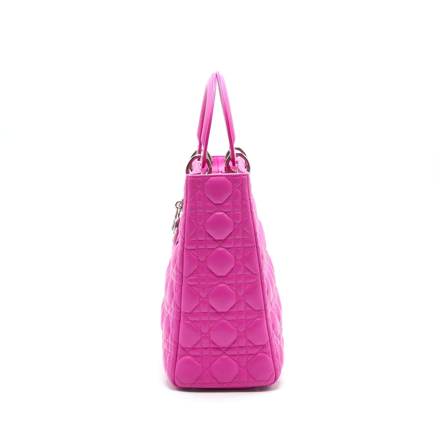 Luxury Dior LARGE LADY Luxury Dior LAMBSKIN BAG IN HOT PINK