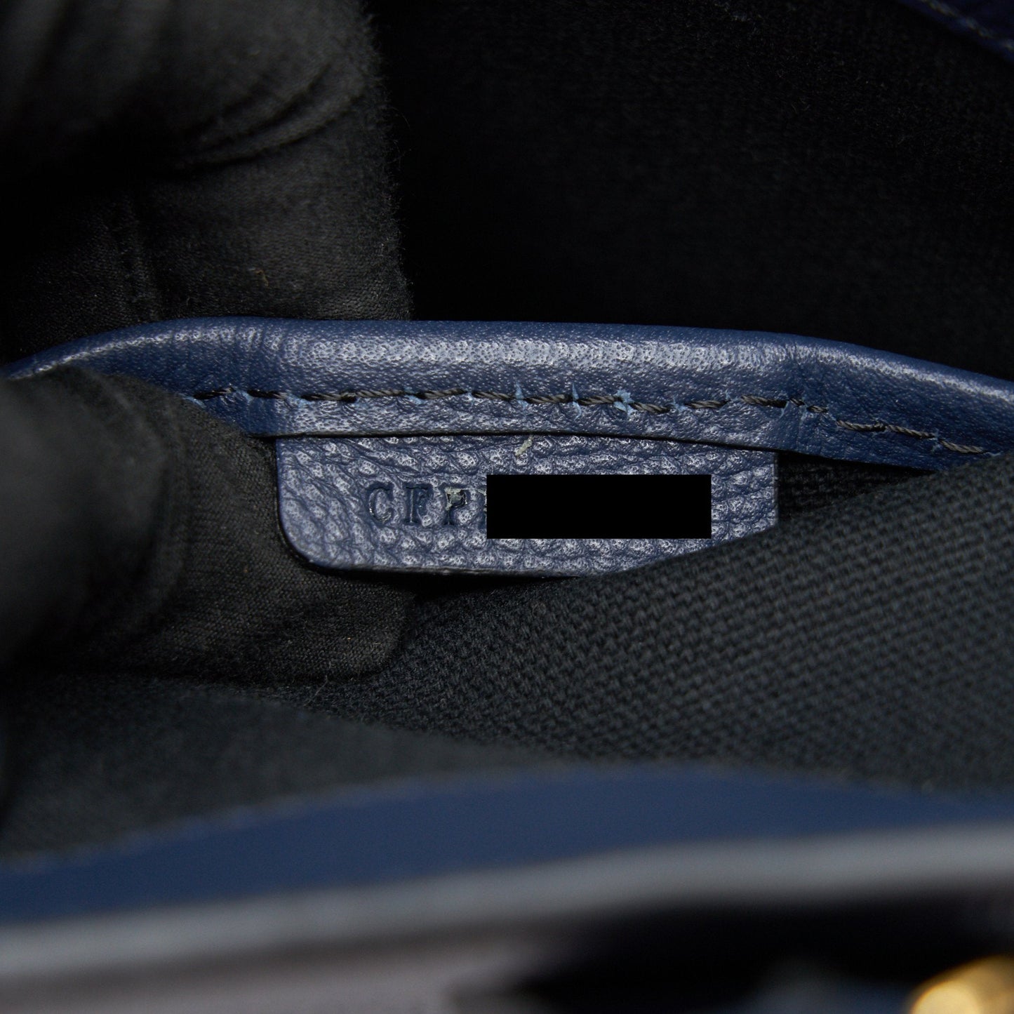 Burberry Leather/ Canvas Tote Bag Navy GHW