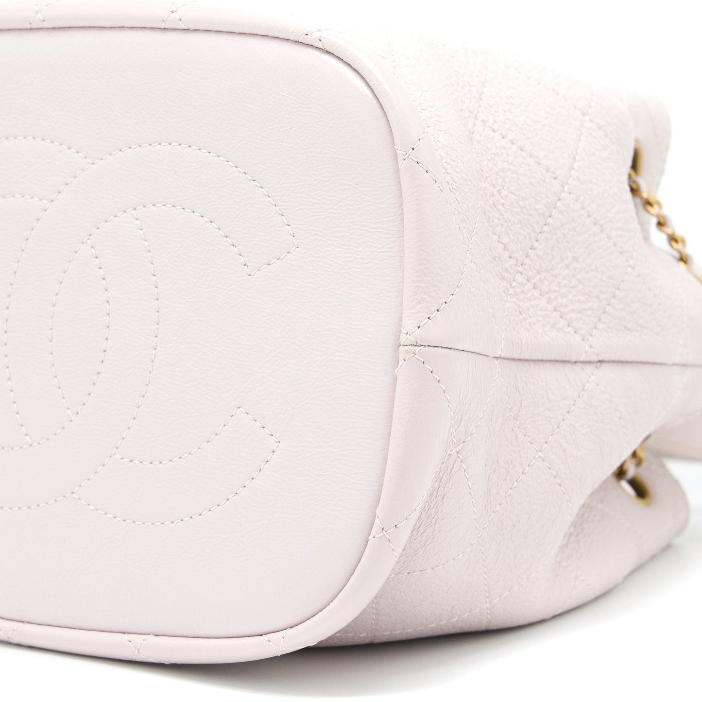 Chanel Drawstring Bucket Bag Lambskin Light Pink GHW