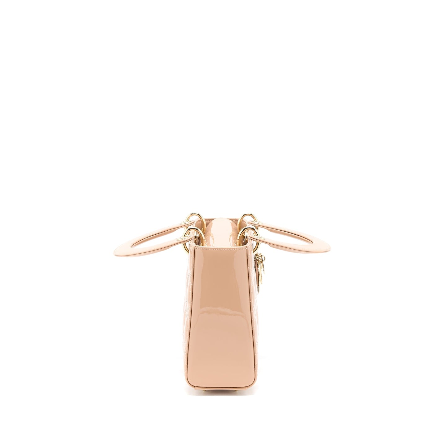 Luxury Dior Small Lady Luxury Dior Patent Leather Beige LGHW