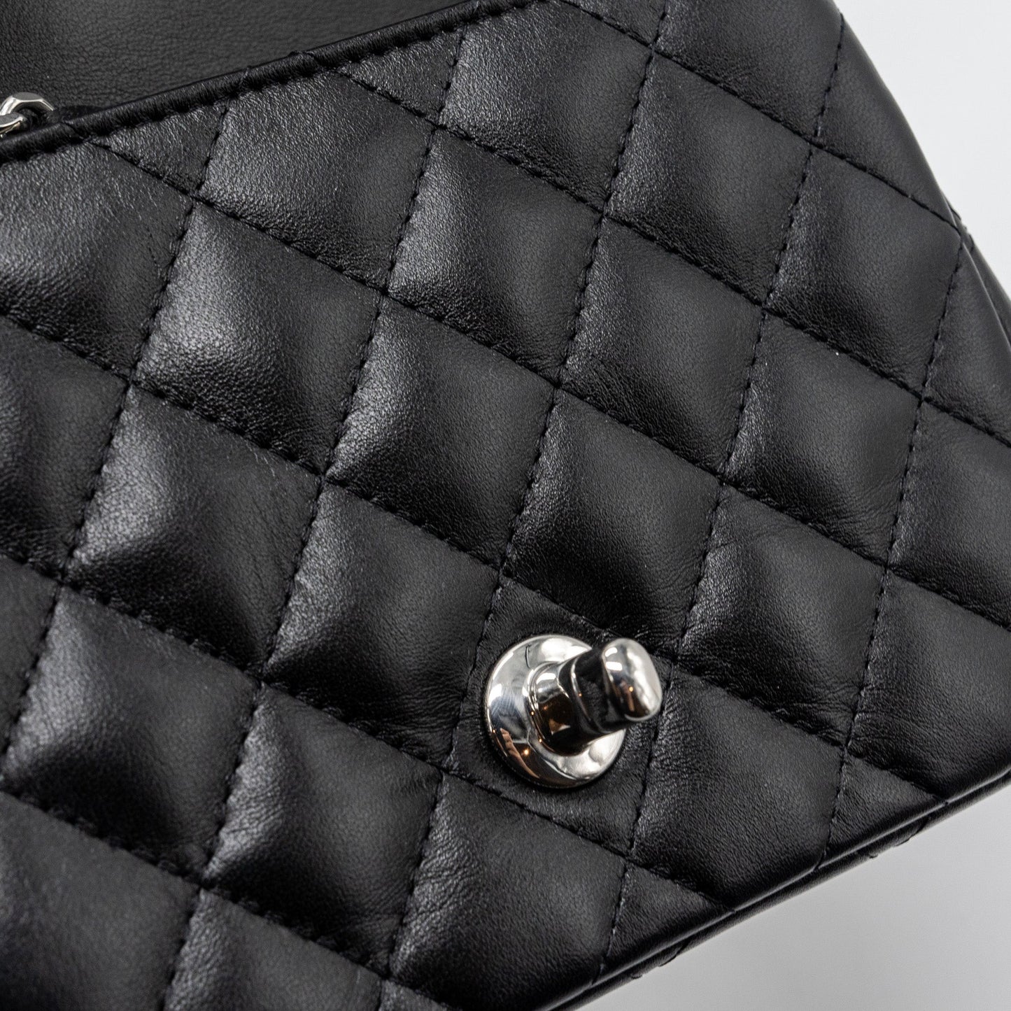 Chanel mini square flap bag lambskin black SHW (microchip)