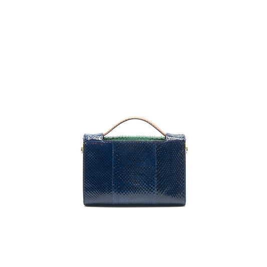 Christian Luxury Dior Python Clutch/ Crossbody Bag Multi Colour