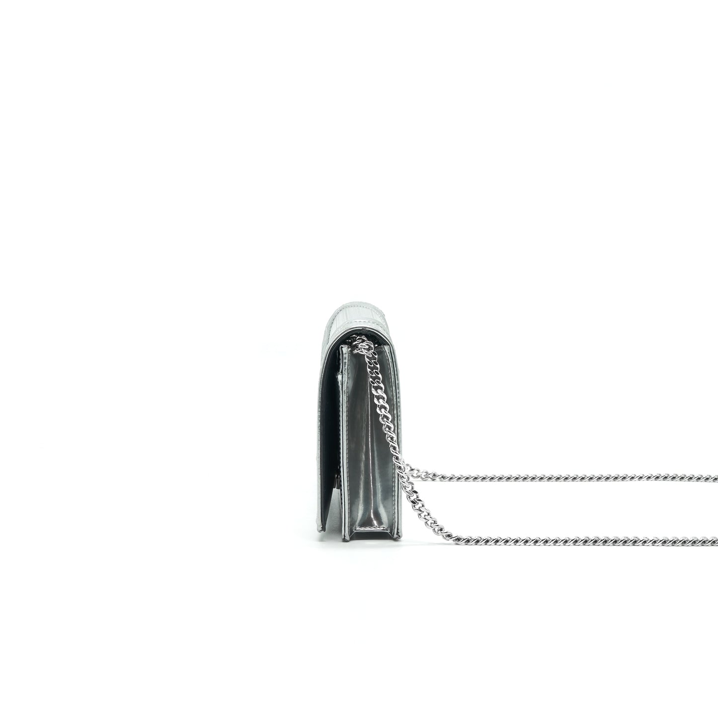 Luxury Dior Luxury DiorAMA WALLET ON CHAIN SILVER