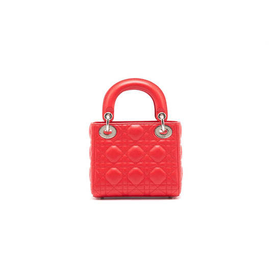 Luxury Dior Lady Luxury Dior Mini Tomato Red SHW With Small Scarf