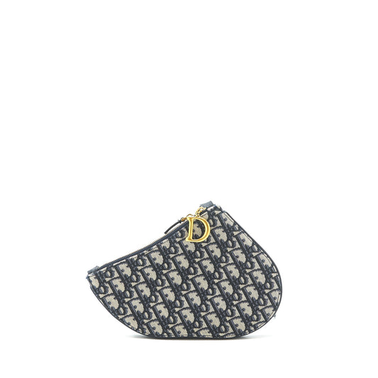 Luxury Dior Saddle Trio Crossbody Pouch blue Oblique