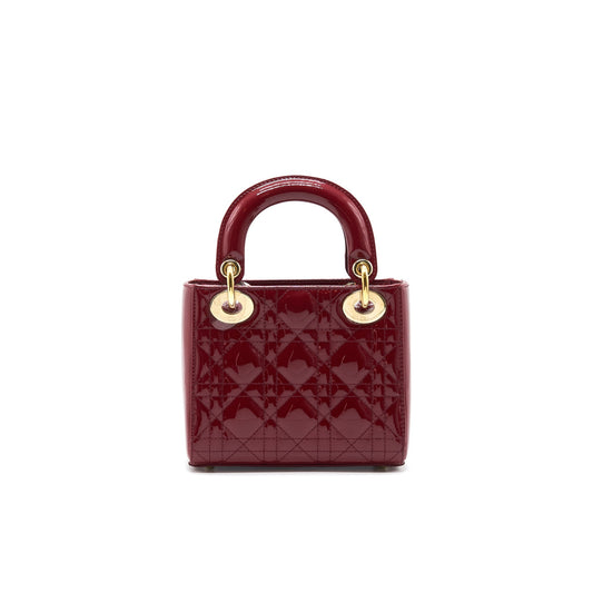 Luxury Dior Mini Lady Luxury Dior Patent Leather Red with GHW