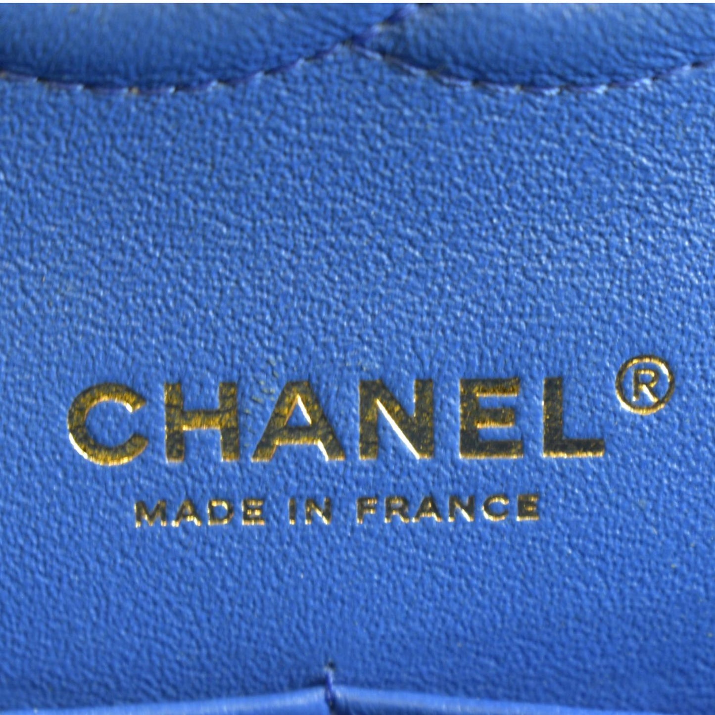 CHANEL Classic Double Flap Quilted Leather Shoulder Bag Blue
