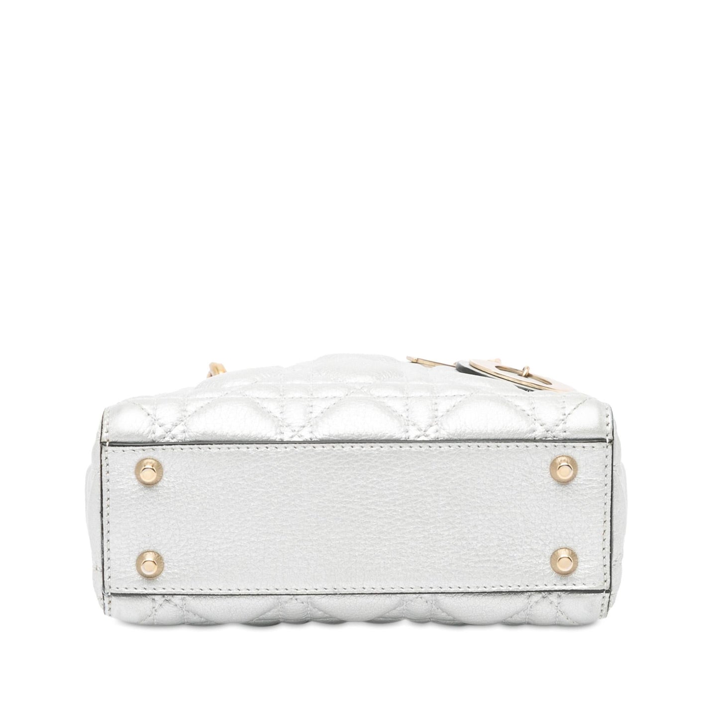 Luxury DiorMini Metallic Calfskin Cannage Supple Lady Luxury Dior(SHG-TXv18m)