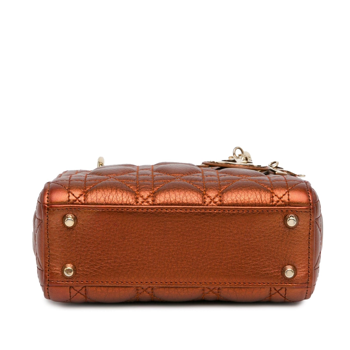 Luxury DiorMini Metallic Calfskin Cannage Supple Lady Luxury Dior(SHG-aOccnA)