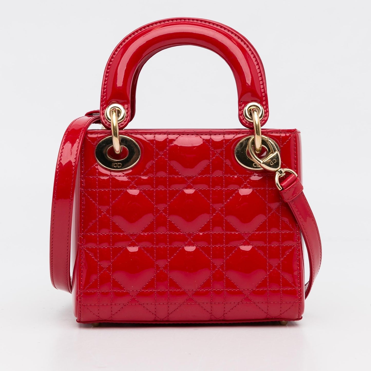 Luxury DiorMini Patent Cannage Lady Luxury Dior(SHG-mq5mlX)