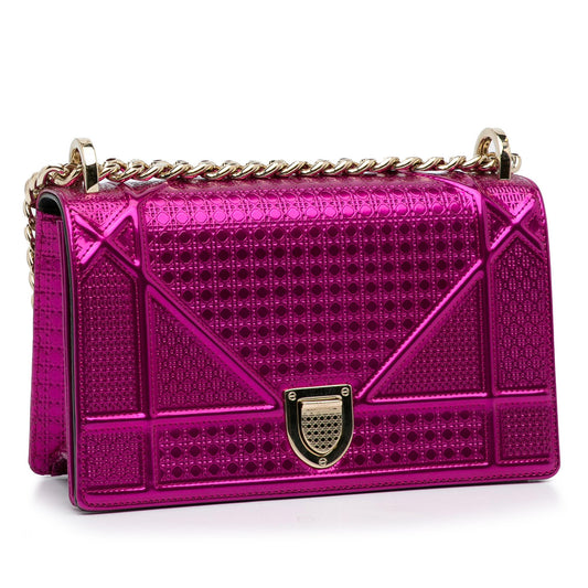 Luxury DiorPatent Microcannage Diorama Crossbody Bag (SHG-D2JEVN)