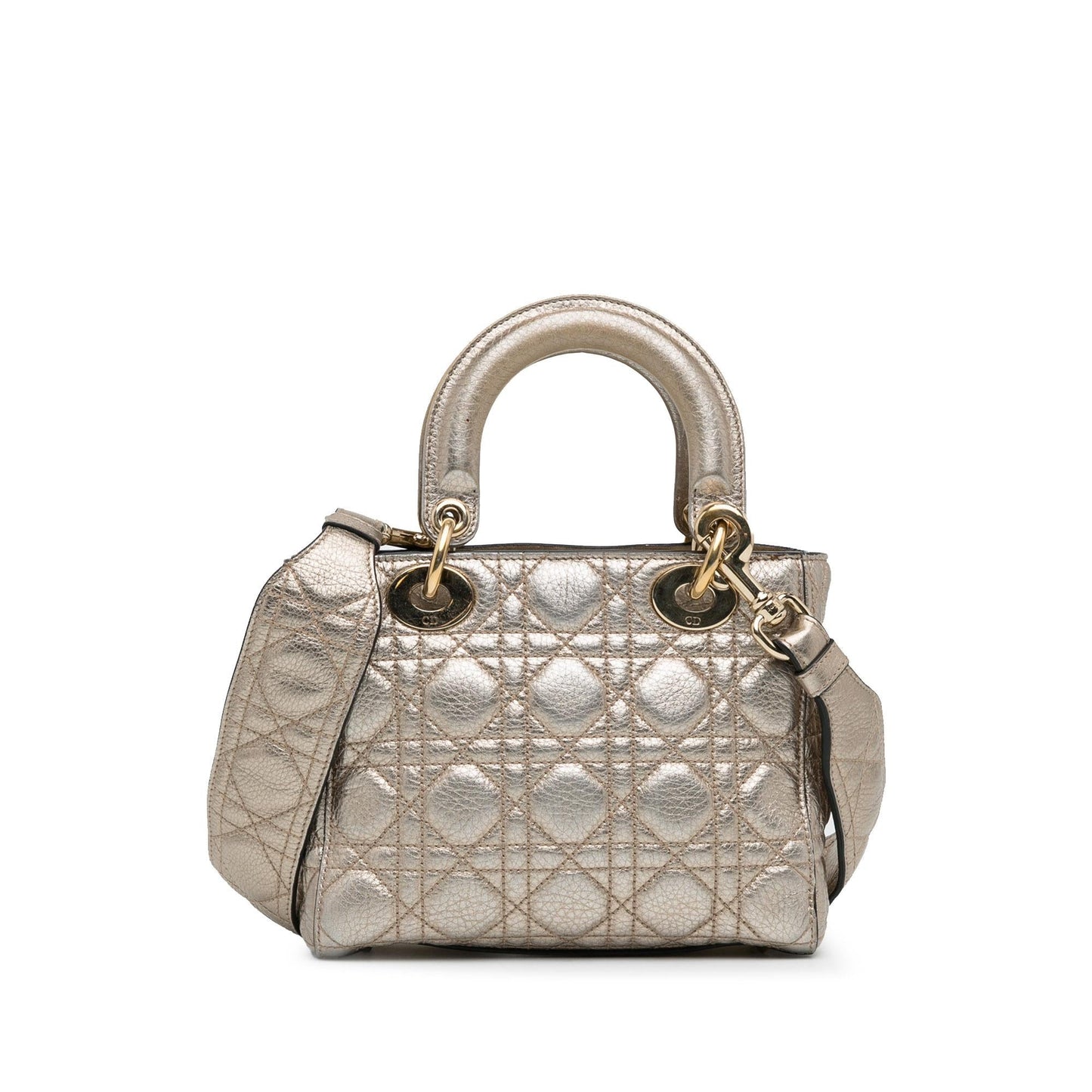 Luxury DiorSmall Metallic Calfskin Cannage Supple Lady Luxury Dior(SHG-8pOeRj)