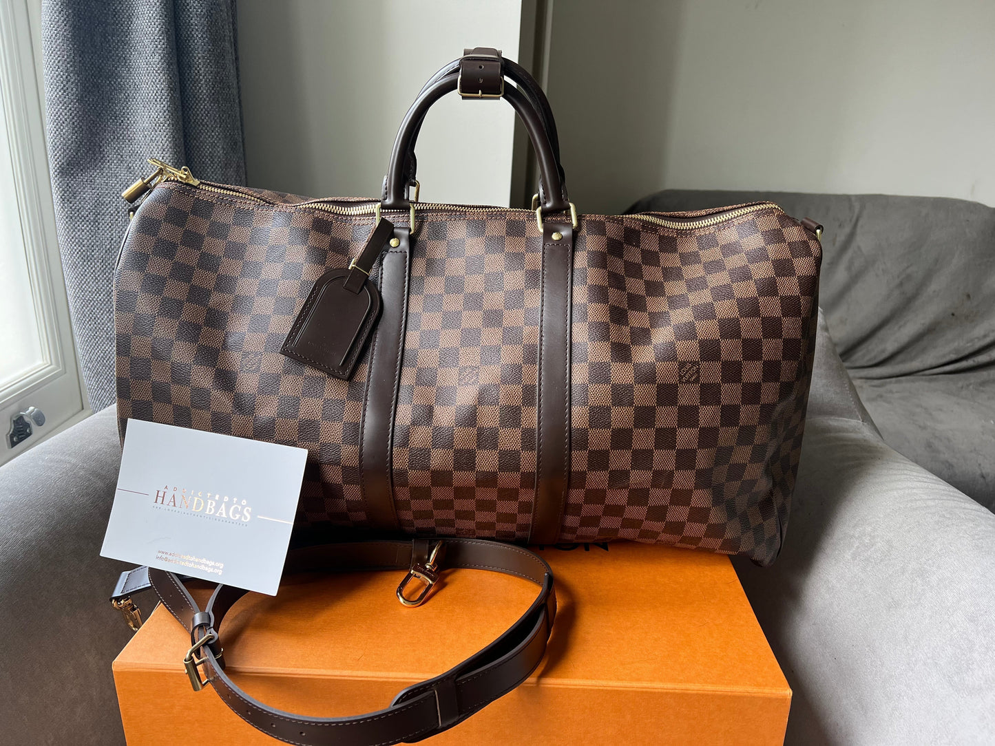 Louis Vuitton Keepall Bandouliere 55 Damier Ebene (RRP £2,020)