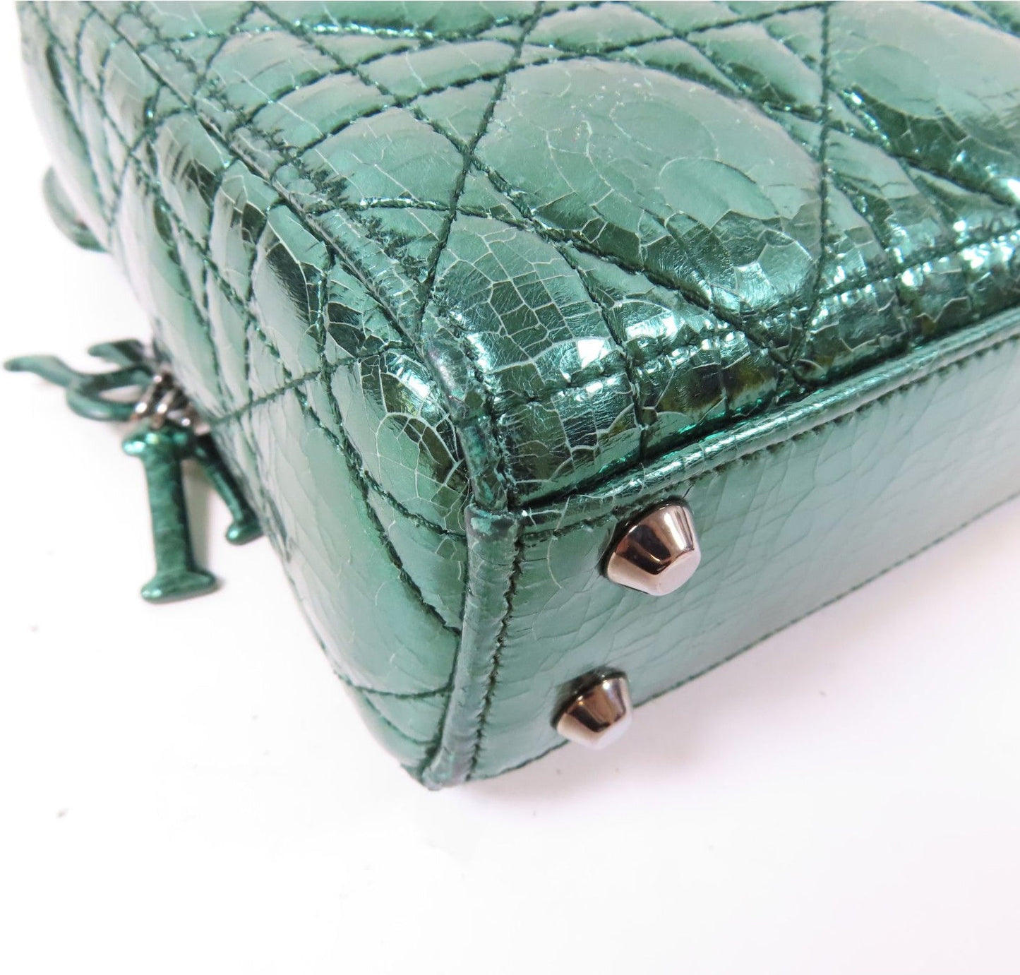 Dior Micro Metallic Crinkled Calfskin Cannage Lady Dior satchel