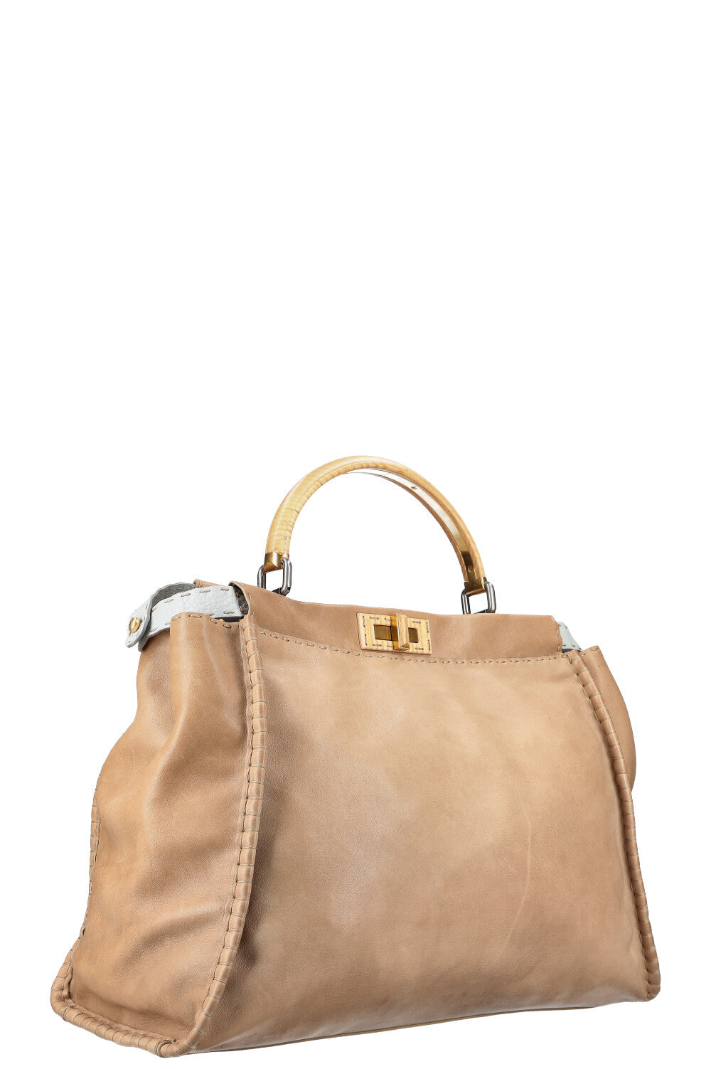 Luxury Fendi Peekaboo Large Wood Beige