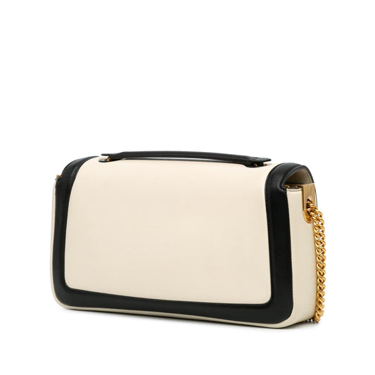 Luxury FendiBicolor Leather Chain Midi Baguette (SHG-Hf8LuU)