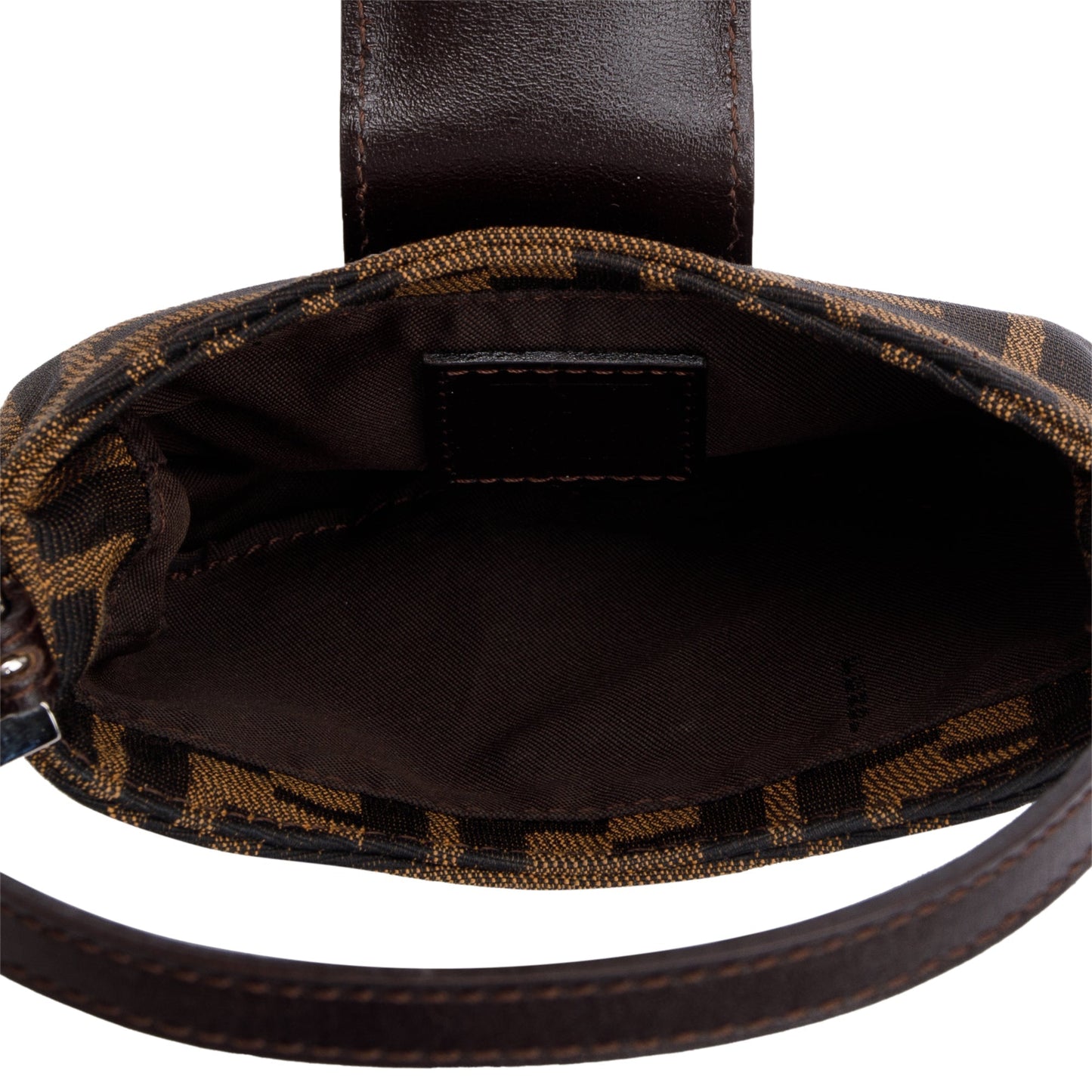 Fendi Brown FF Zucca Micro Baguette Hobo