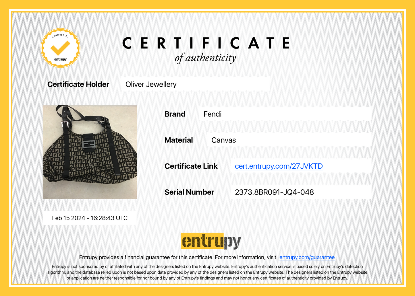 Fendi Brown Leather-Trimmed Zucchino Shoulder Bag