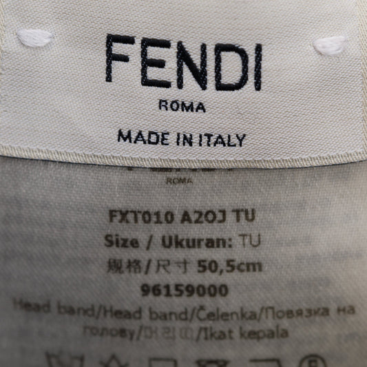 Fendi Brown Wool Zucca FF Logo Headband