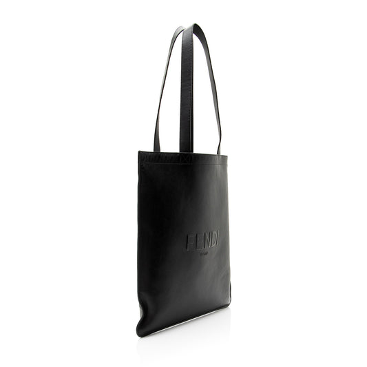 Luxury FendiCalfskin Logo Flat N/S Tote (SHF-Vlwv6d)