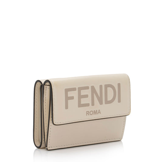 Luxury FendiCalfskin Roma Micro Tri-Fold Wallet (SHF-uRF5Z1)