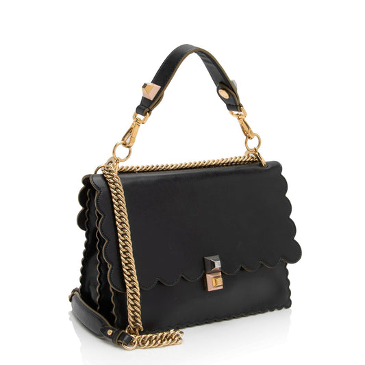 Luxury FendiCalfskin Studded Kan I Medium Shoulder Bag (SHF-boJIBf)