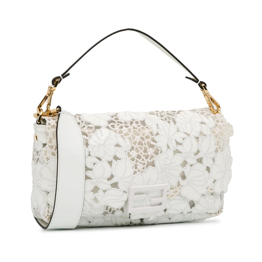 Luxury FendiEmbroidered Lace Baguette Satchel (SHG-iD9Gxu)