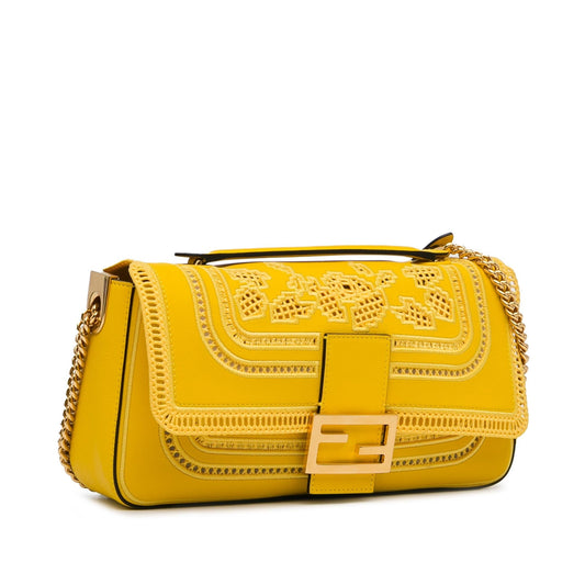 Luxury FendiEmbroidered Lace Chain Baguette (SHG-4HTojz)