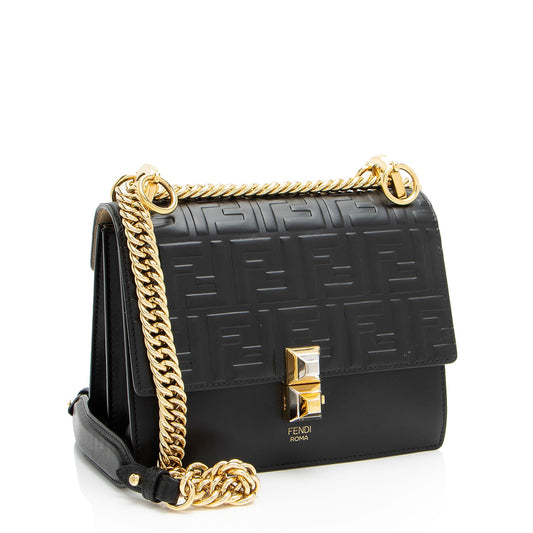 Luxury FendiFF Embossed Calfskin Kan I Small Shoulder Bag (SHF-V5TTUT)