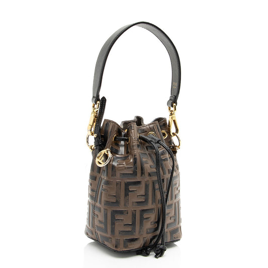 Luxury FendiFF Embossed Calfskin Mon Tresor Mini Bucket Bag - FINAL SALE (SHF-kHTP1s)